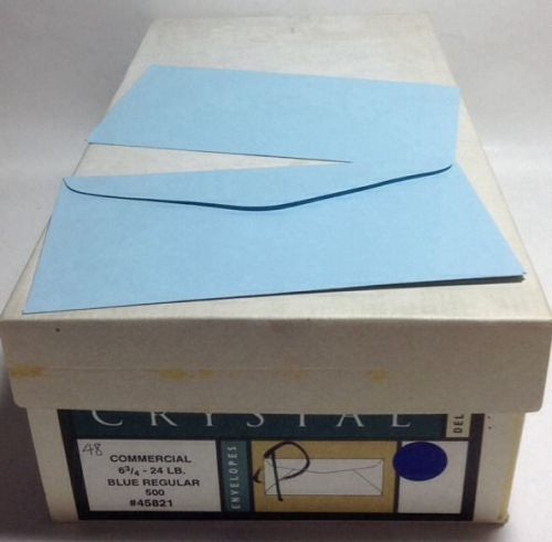 Crystal Deluxe Commercial 6-3/4 24lb Blue Regular Envelopes 235/500    FREE SHIP