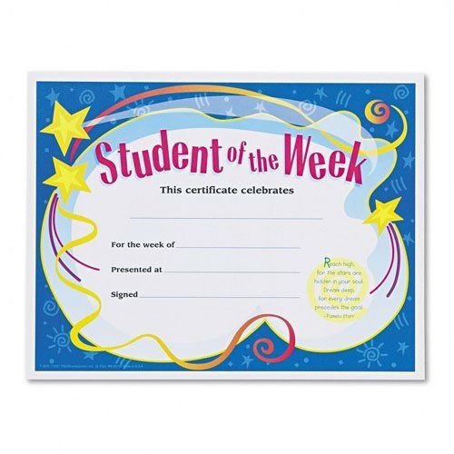 Trend Student Of The Week Certificate - 8.50&#034; X 11&#034; (T2960)