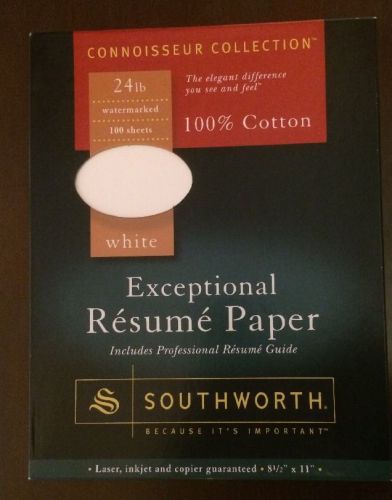 SOUTHWORTH Exceptional RESUME Paper CONNOISSEUR COLLECTION 24lb White WATERMARK