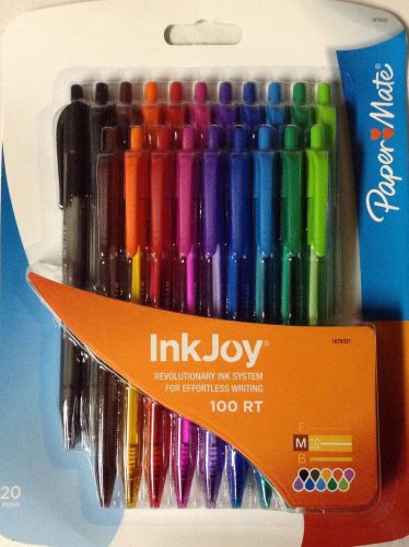 Paper Mate Inkjoy 100 RT Pens, Multicolor, 20 Ct, Ballpoint, Medium