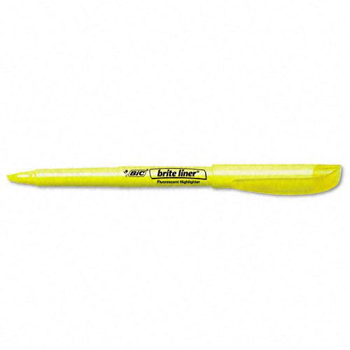 12 bic brite liner chisel tip fl. yellow highlighters for sale
