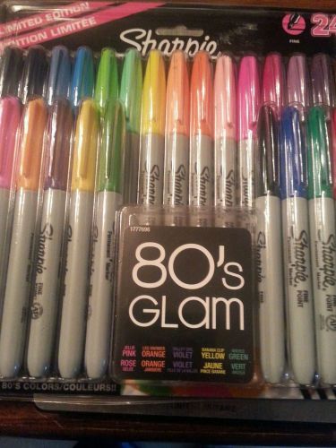 New Sharpie 80’s Glam Permanent Markers, Fine Point, Assorted, 24/pack
