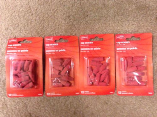 48 or (4) packages of 12 Staples Pink Cap Erasers Latex Free NIB