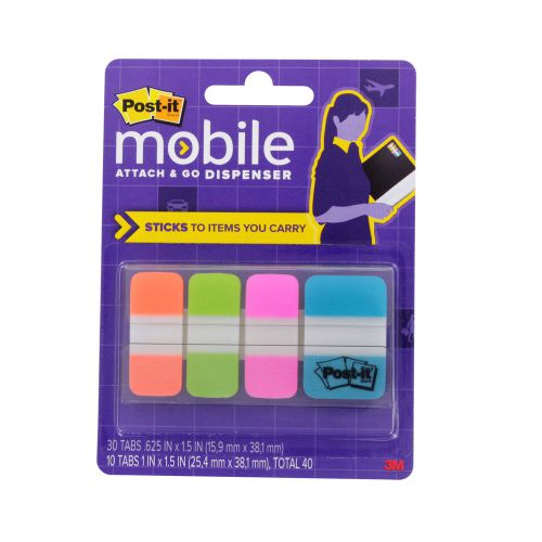 Post-it Mobile Attach and Go Tabs Dispenser,40-Pack (PM-TABS1)