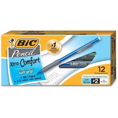 BIC Bicmatic Grip Mechanical Pencil - 0.5 mm - Assorted Barrel - 12/Pack