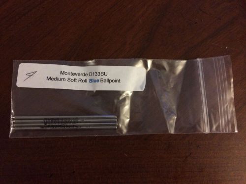 Monteverde D133BU Refill. Medium Soft Roll Blue Ballpoint 4 pack