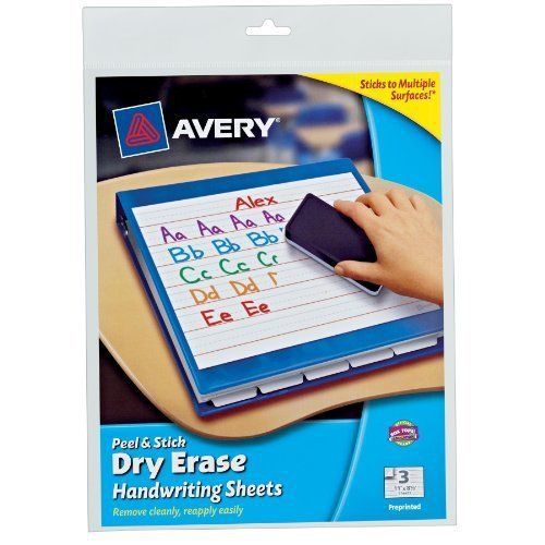Avery Peel &amp; Stick Dry Erase Handwriting Sheets, 8 1/2 x 11, 3/Pack