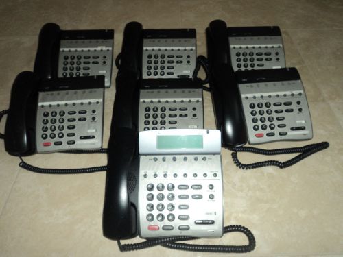 Lot of (7) NEC Dterm 80 Phones (1) DTH-8D-2(BK)TEL &amp; (6) DTH-8-2 (BK) TEL