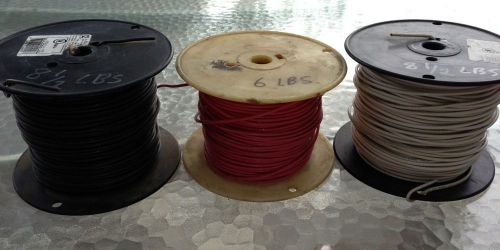 3 partial spools of #12&amp;14 awg solid copper wire type mtw, thhn, thwn, 600 volt for sale