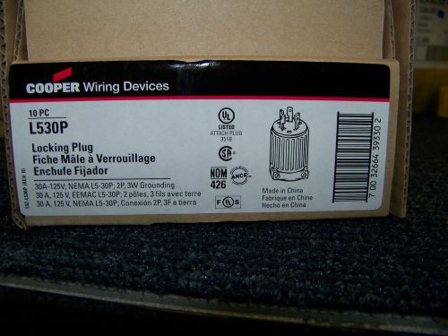 Wiremold legrand30 mp nema l530 plug black back, white front body 3 wire 10 ea. for sale