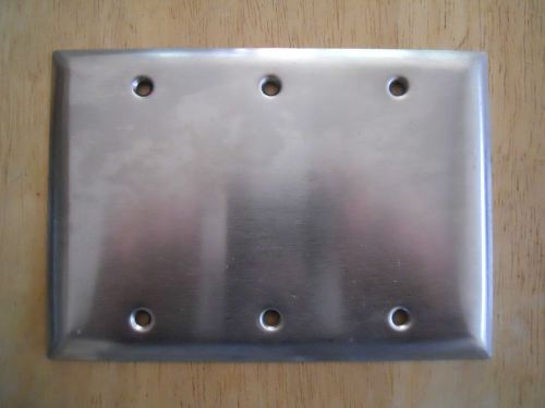 3-Gang Blank Wall Plate Stainless Steal New