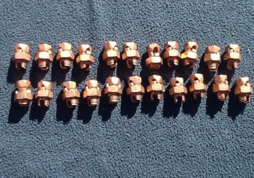 #4 puc  s-4  16-4  cu sol copper grounding block split bolt wire clamp lot of 22 for sale