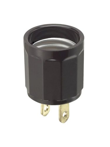 NEW Brown 660 Watt Socket 125 Volts Polarized Plug Outlet To Lamp Adapter Light