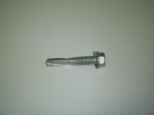 #12-24 x 1-1/4 hex washer head self drilling screw climaseal plated teks - 100 for sale