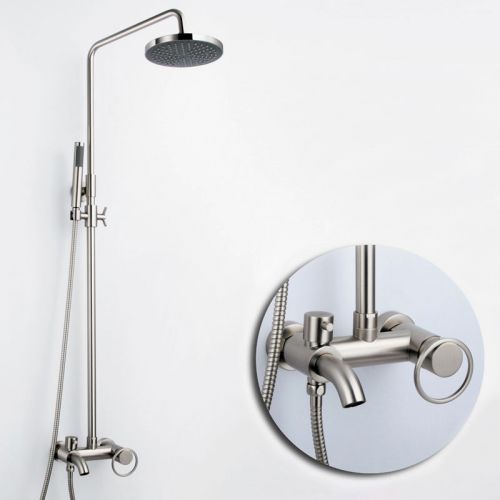 Modern  8&#034; shower head single handle brushed nickel shower system free shipping for sale