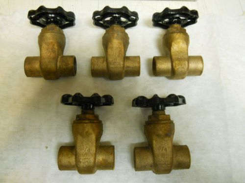 GATE VALVE 3/4&#034; BRONZE NIBCO 200 W SOLDER ENDS BRAND NEW (5) QUANITY NICE !!!!!!