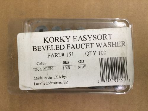 Korky easysort beveled faucet washer #151-100pack 1/4r - new in package for sale