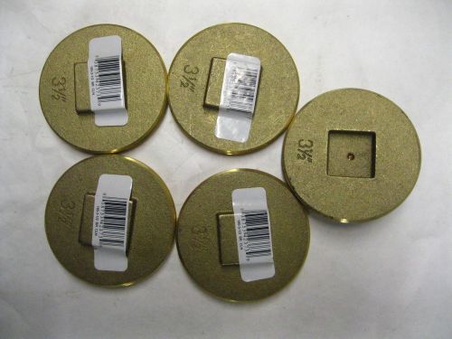 Lot of 5  oatey 3 1/2&#034; brass cleanout plugs no. 423732 new for sale