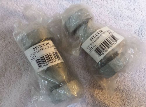 Proflo 1/2 inch Galvanized IPS Long Compression Repair Couplings (qty 2) NEW