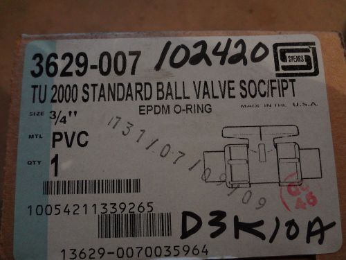 SPEARS TU 2000 Standard Ball Valve SOC/FIPT 3/4&#034; PVC 3629-007 NIB