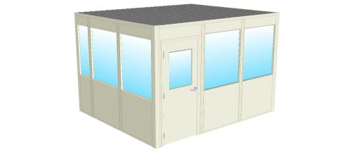 Modular in-plant warehouse office 4 wall 10x12 pre-fab vinyl shipped &amp; installed for sale