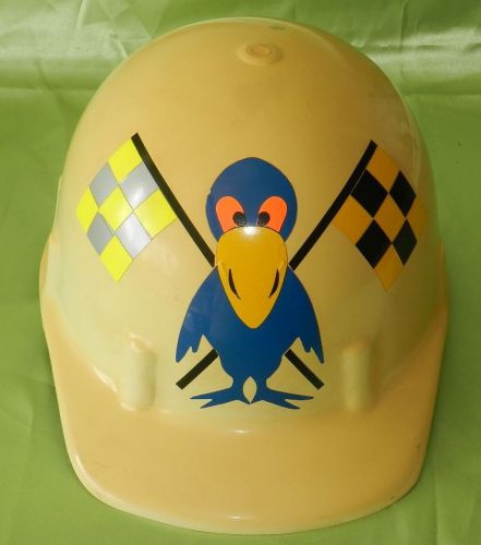Vintage Apex Hard Hat With Custom Bird Flagman Adj Many Sizes VGC