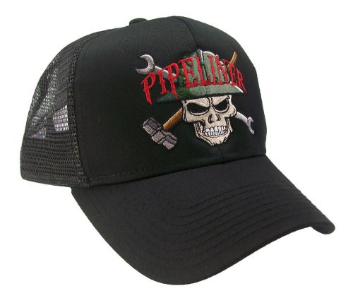 Pipeliner Skull Construction Oilfield Roughneck Embroidered Mesh Cap Hat