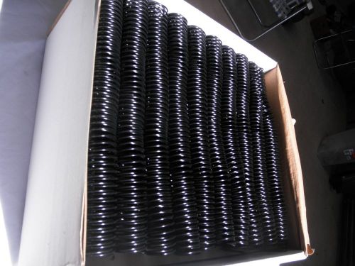 30mm 1-3/16 SPIRALASTIC BOOK BINDING COILS BLACK PLASTIC 12&#034; 4:1 PITCH 600 COILS