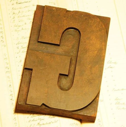 G huge 7.09&#034; letterpress wood printing block vintage woodtype type print stamp