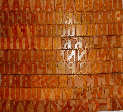 121 piece Unique Vintage Letterpress wood wooden Type Printing Block Unused m762