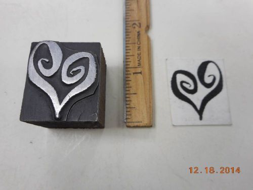 Printing Letterpress Printers Block, Stylized Heart