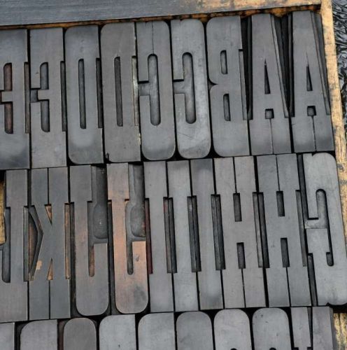 letterpress wood printing blocks 54pcs 4.96&#034; tall alphabet wooden type woodtype