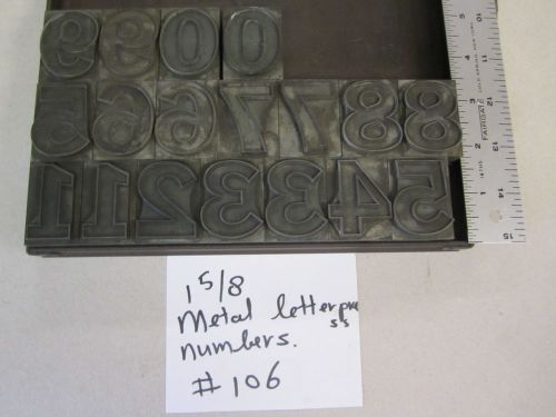 1 5/8&#034; Letterpress Type - Printers Type - Metal Type. Numbers only.