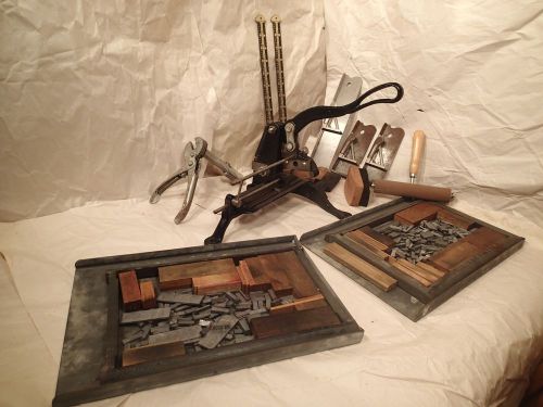 Vintage h. b. rouse chicago slug cutter letterpress type, + accessories !!!! for sale