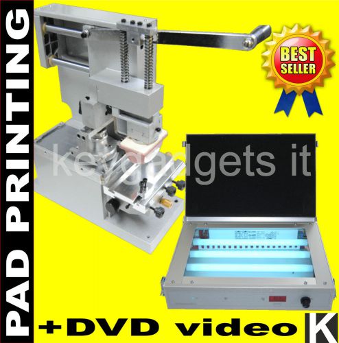 Pad printer + exposure unit uv + starter kit pad printing kit inks and plates for sale