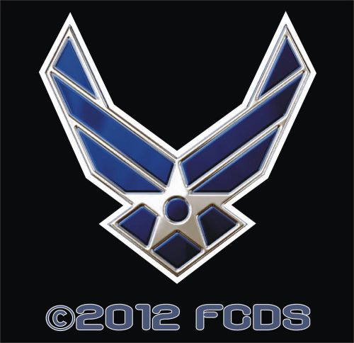 Usaf airforce blue chrome style decal for cars trucks jets full color decal for sale