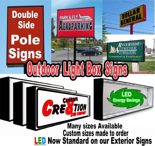 Exterior / Outdoor Light Box Sign - Pole Mount 5&#039;x4&#039; -Double Side- Complete Sign