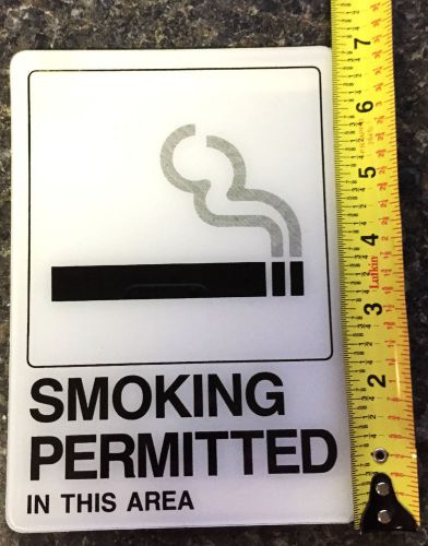 Smoking Permitted in this Area Sign. 5&#034; x 7&#034; Acrylic / Plastic Sign
