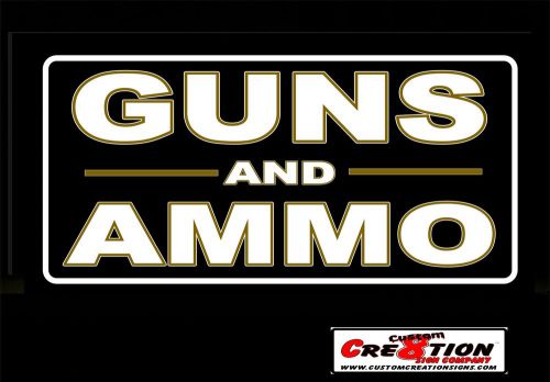 20&#034; x 36&#034; led light box sign - guns and ammo window /wall sign -neon alternative for sale