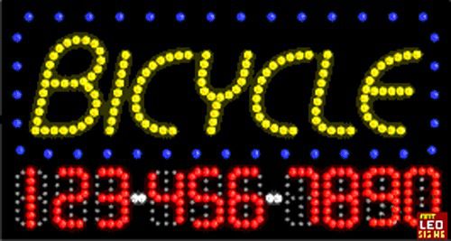 17&#034;x31&#034; custom animated bicycle led sign with phone for sale