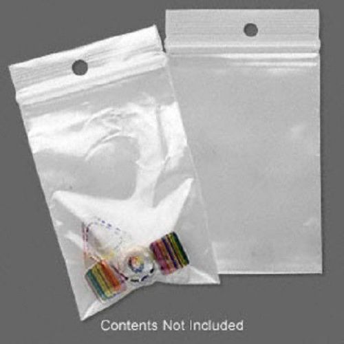 1534PK 3x2&#034; Clear Poly Ziplock Bags with Hanging Hole Storage 100 Qty