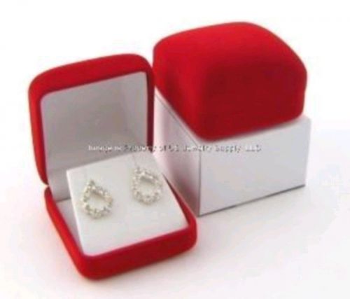 2 Red Velvet Earring Pendant Jewelry Display Gift Boxes