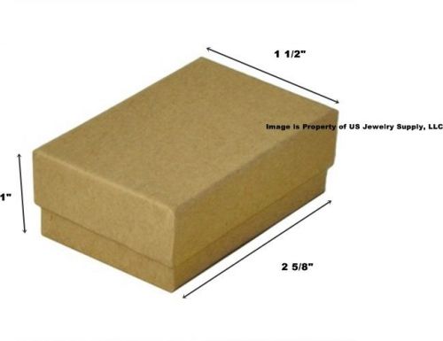 100 Kraft Cotton Fill Jewelry Packaging Gift Boxes 2 5/8&#034; x 1 1/2&#034; x 1&#034;