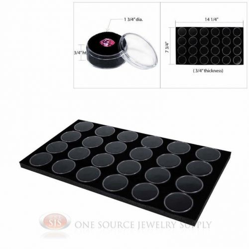 24 Black Organizer Gemstones Gem Jar Foam Insert Tray Jewelry Display Storage