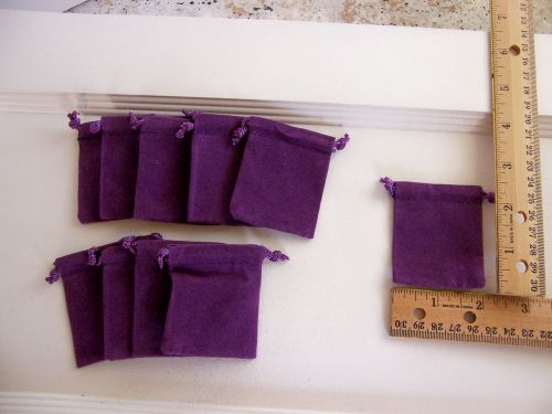 Velvet 2 x 2.5&#034; Purple jewelry gift crystal pendulum charm pouch/bag 10pk in USA
