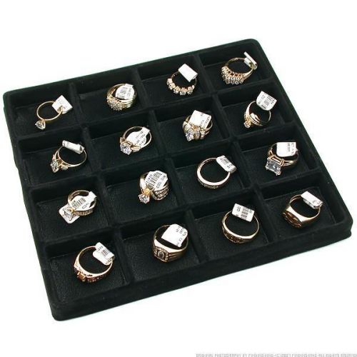16 slot jewelry coin black showcase display tray insert for sale
