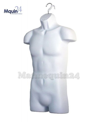 MALE MANNEQUIN BODY FORM (for Size Small to Medium / WHITE) for HANGING