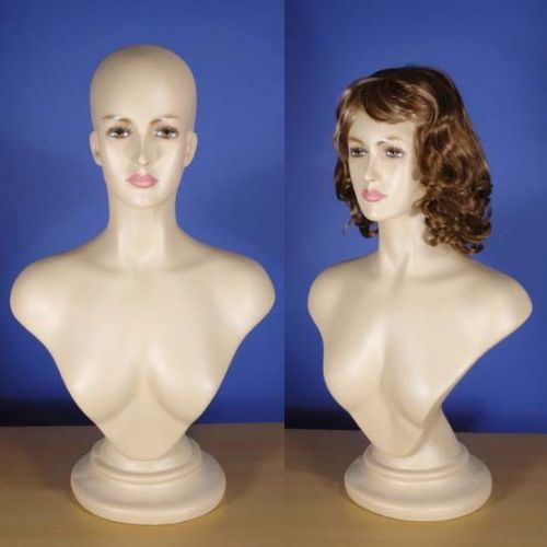 Brand New 26&#034; Flesh Tone Female Mannequin Head &amp; Bust 104N 