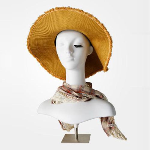 New Metal Base Plastic Upper Body White Mannequin Head for Hat Jewelry Display