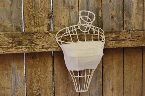 french inspired shabby chic body form for jewelry, notes, mounts on wall